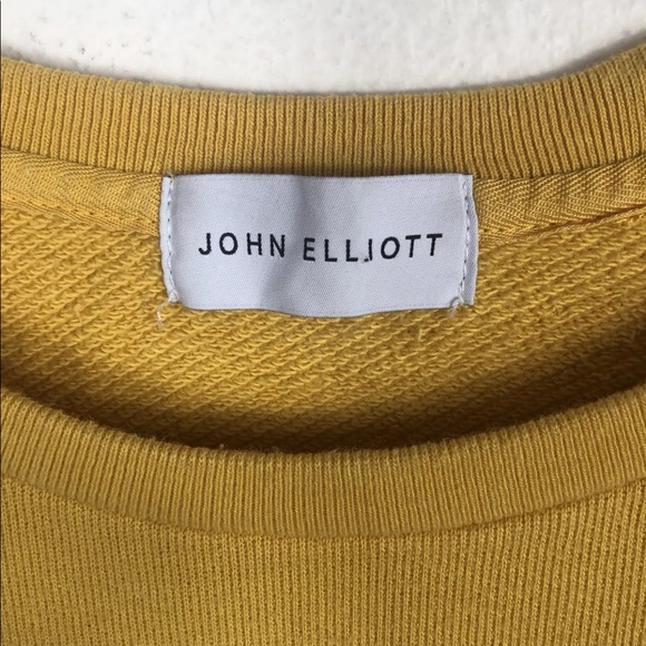 John Elliott Pique Solid Yellow Crewneck Sweatshirt Small - Picture 3 of 8